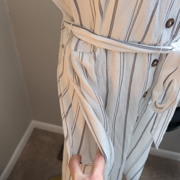 Calvin Klein Ivory Striped Midi Dress - Picture 7 of 11